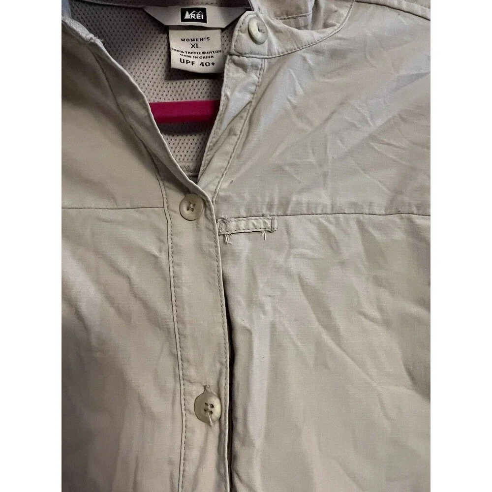 REI Women's Button Front Tactel Shirt Activewear Size XL UPF 40 - Picture 3 of 11
